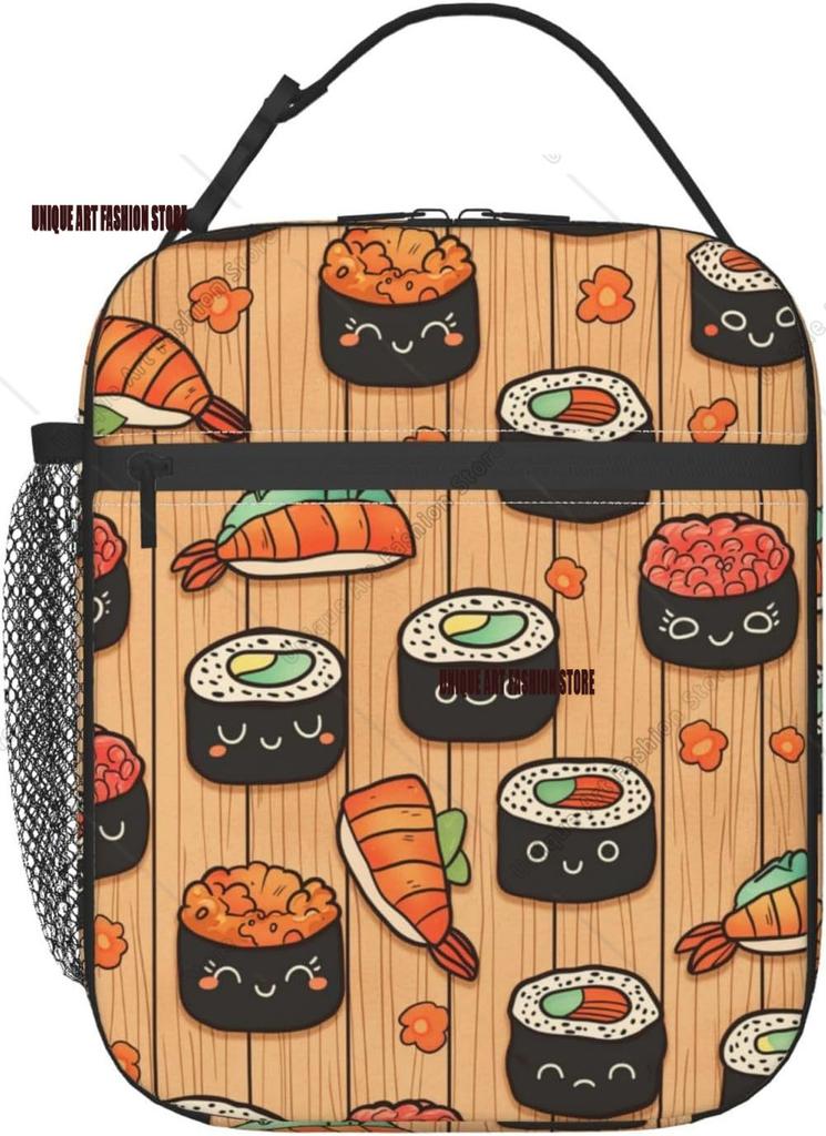 Sushi Insulated Lunch Box Reusable Portable Lunch Bag Cooler Tote Waterproof Lunch Container for Office Picnic Work Travel