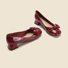 Fashion 2025 New Shoes for Women Low Heel Elegant Ladies Summer Footwear Fashion Leather Casual Square Toe with Bow Fashion Shoes