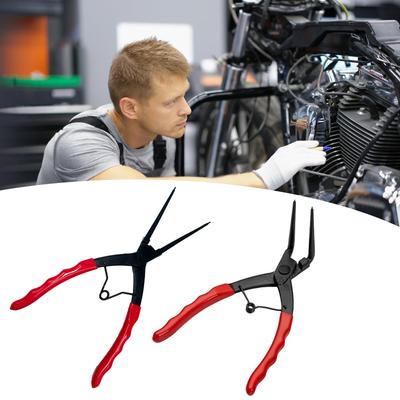 Zangenzange für Sprengringe mit langer Nase, Demontagewerkzeug für enge Räume, Kohlenstoffstahl, komfortabler Griff, für Mechaniker und Heimwerker