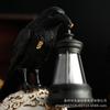New Halloween Crow Ornament Vintage Desktop Skull Prop Resin Ornament Solar Ghost Day Decoration