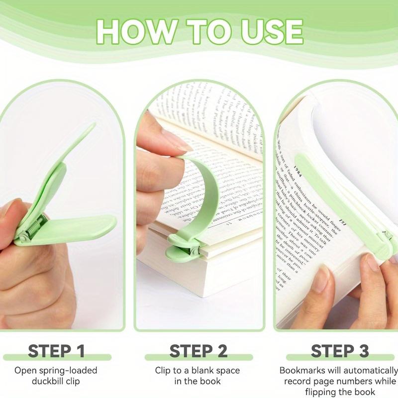 1/3 Pack Bunte Silikon-Lesezeichen, automatische Seitenumblätterer, ein Schülerzubehör für einfaches Lesen und Markieren von Seiten.