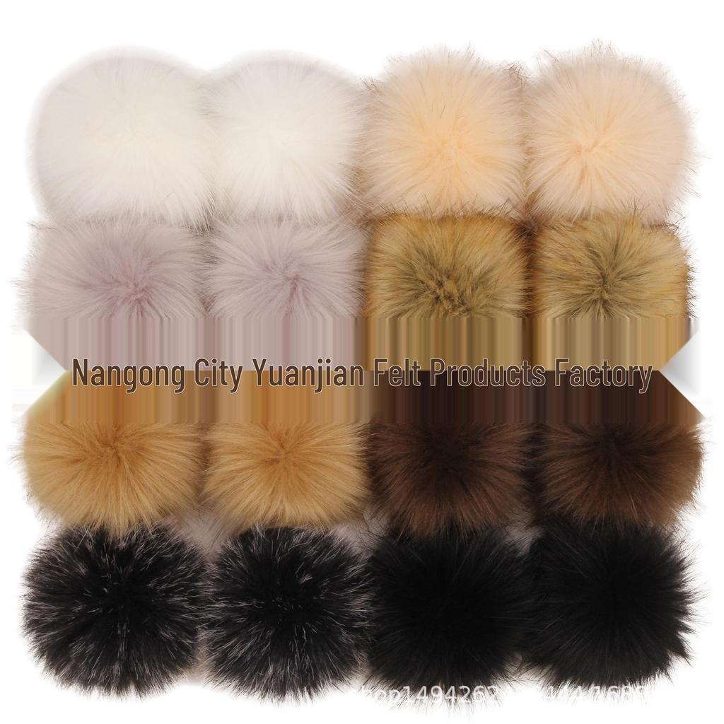 10CM Faux Fox Fur Ball Set - Plush Artificial Fur Balls for DIY Mobile Phone Pendants