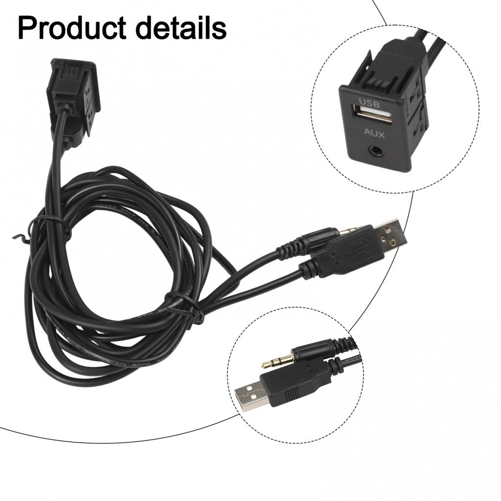Car AUX USB Adapter Dash Mount USB Socket Anti-Corrosion Properties
