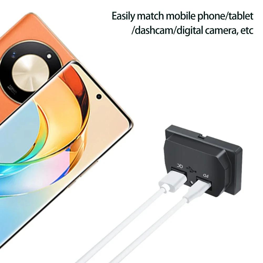 Car QC 3.0 USB PD Type C Fast Charger Socket 12V-24V with Switch LED Light Power Outlet Quick Charge for Motorcycle RV Boa