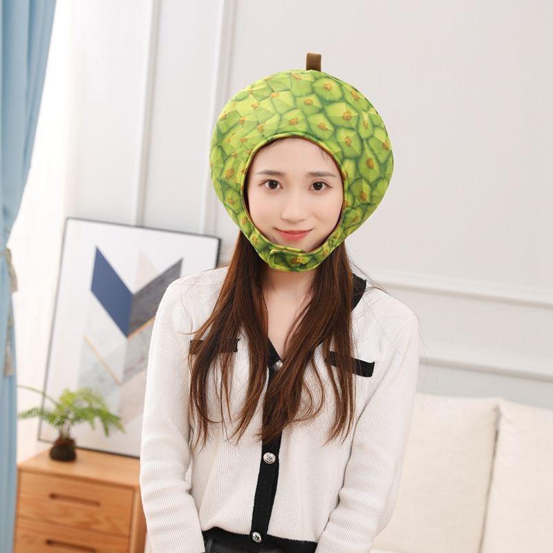 Halloween kurze bedruckte Durian Kapuzenmütze, Plüschkapuze, Foto-Requisiten, Cartoon-Kapuze