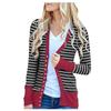 Moda damska Casualowe paski z długimi rękawami Cardigan Jacket Tops