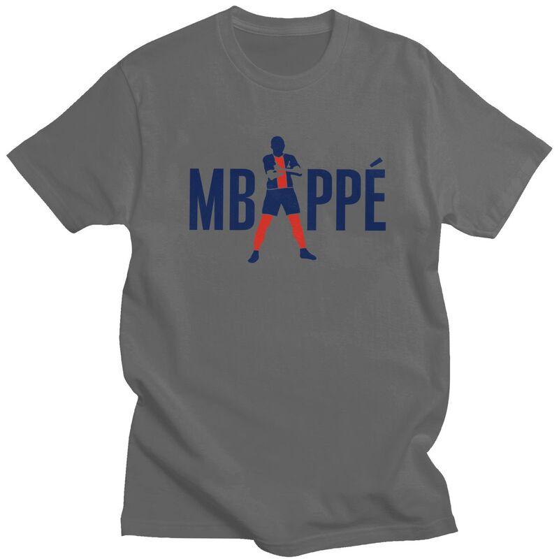 Individuelles Fußball Mbappes T-Shirt für Herren 100% Baumwolle T-Shirt Freizeit-T-Shirts Kurze Ärmel Fußball-Liebhaber T-Shirt Kleidung