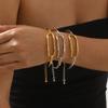 Exclusive Design Two-color Simple Bangle Bracelet for Women Hollow Cuff Bracelet Minimalist Wrist Jewelry