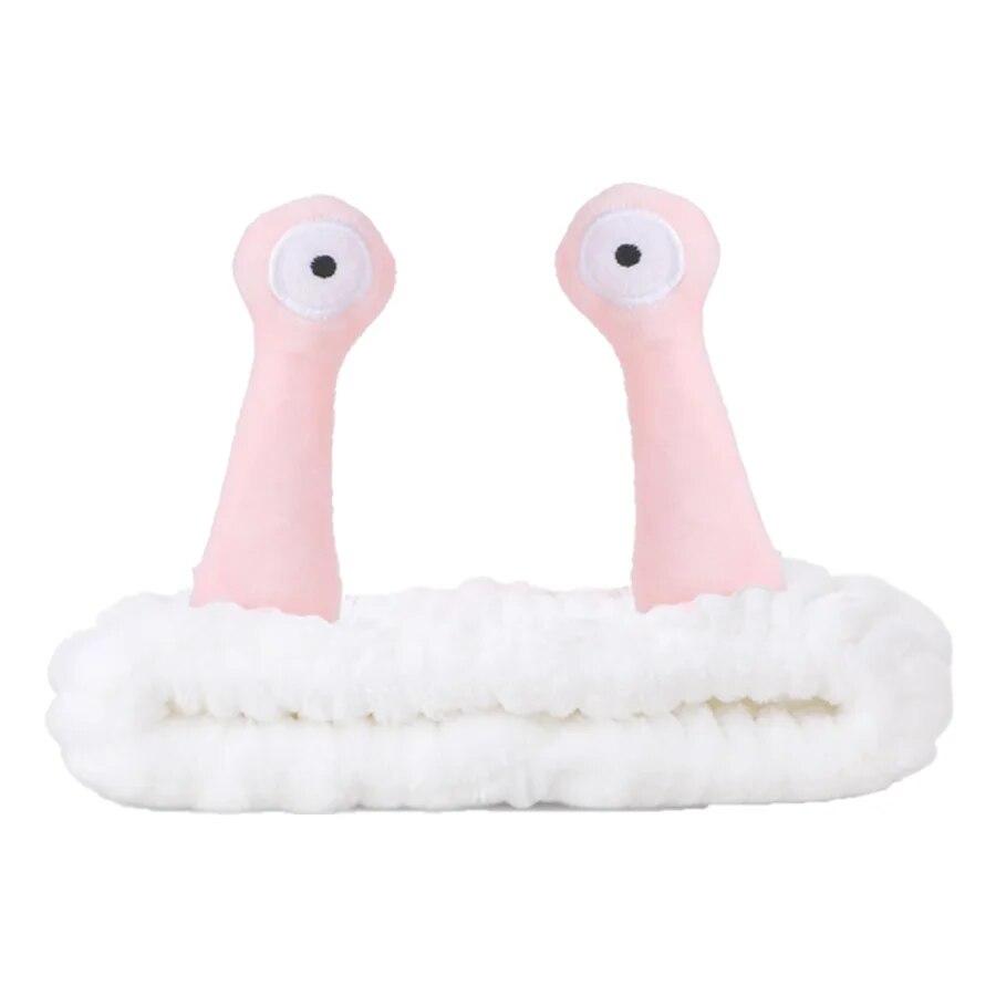 Face Wash Snail Headband Cartoon Cute Coral Fleece Elastic Spa Hair Bands Skincare Makeup Beauty Shower Yoga Sports Headwear