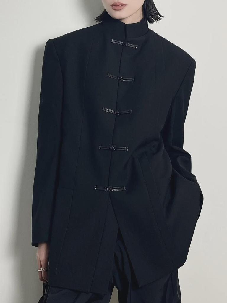 Men's Modern Chinese Zhongshan Suit: High-End Stand-Up Collar, Casual Loose Fit.