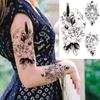 Black Flower Temporary Tattoo For Women Adultsl Fake Peony Rose Dahlia Lotus Tattoo Sticker 3D Body Art Bouquet Sexy Tatoo Paste