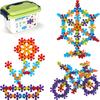 3D Snowflake 400 with Storage for Birthday SHOTCORD Authentic Product Blocks, Pieces, Case, Boys, Girls, Kids, Playtime, Present, Gift, (Mixed Colors)