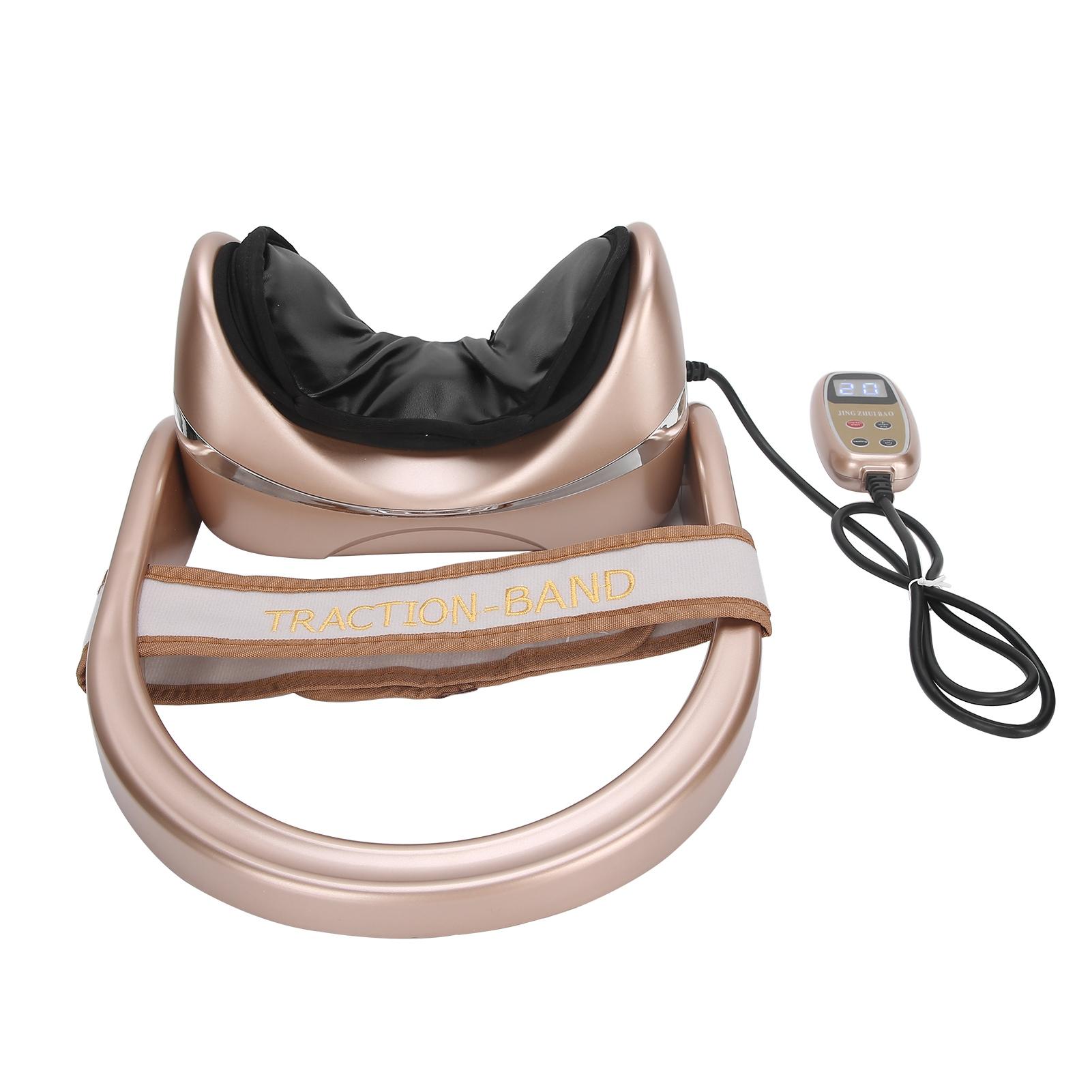 

Массажер для шейного отдела позвоночника с четырьмя кнопками управления, электрический инструмент для массажа шейного отдела позвоночника US Plug золотой