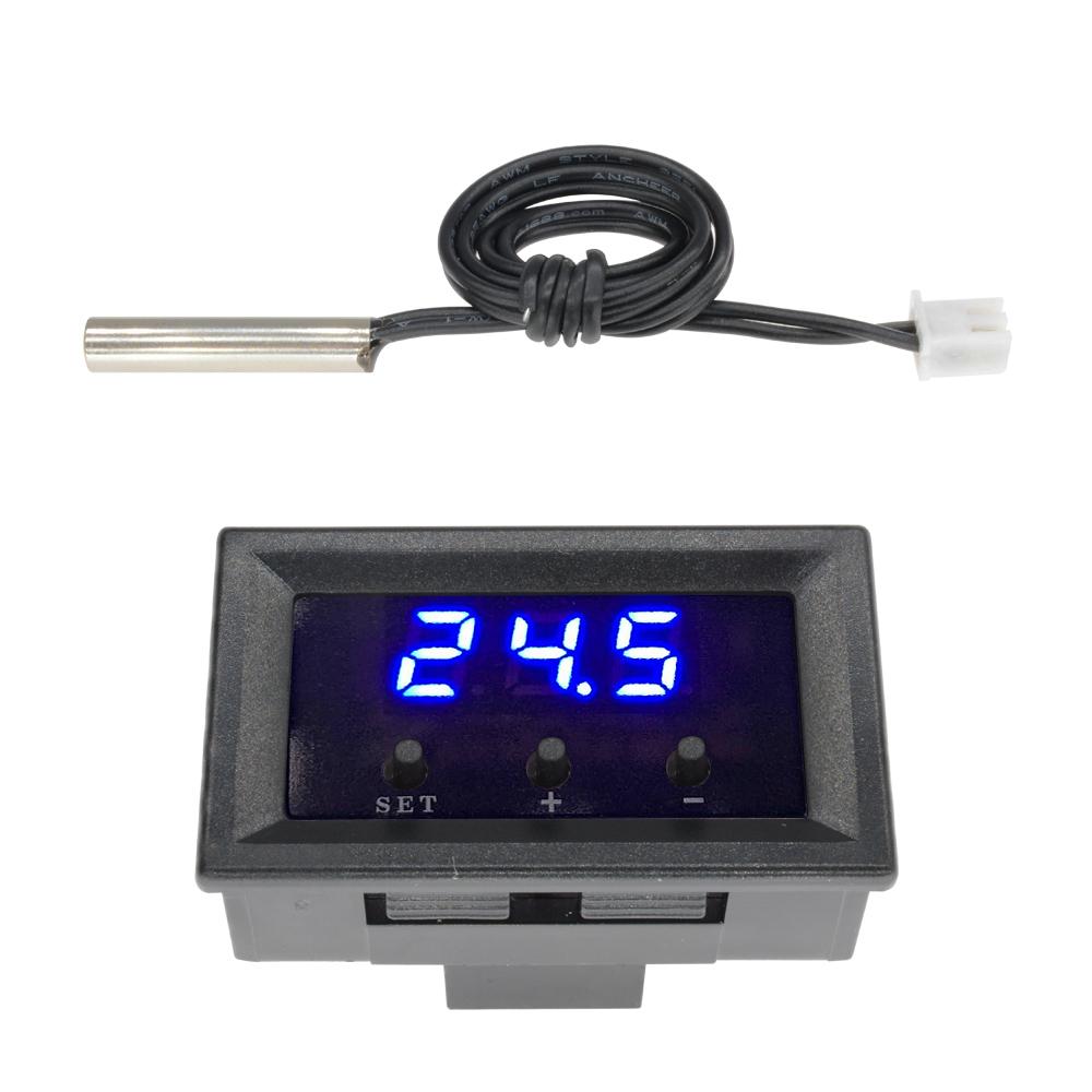 

W1209 DM Mini LED Digital Thermostat Temperature Control Thermometer Controller Switch Module DC 12V Waterproof NTC Sensor Probe синий