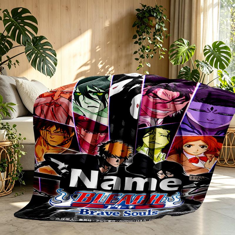 Custom Name Personalized BLEACH Print Blanket, Home Decor, Bedroom, Sofa, Camping, Couch, Gifts for Birthday ChristmasEnthusiasts