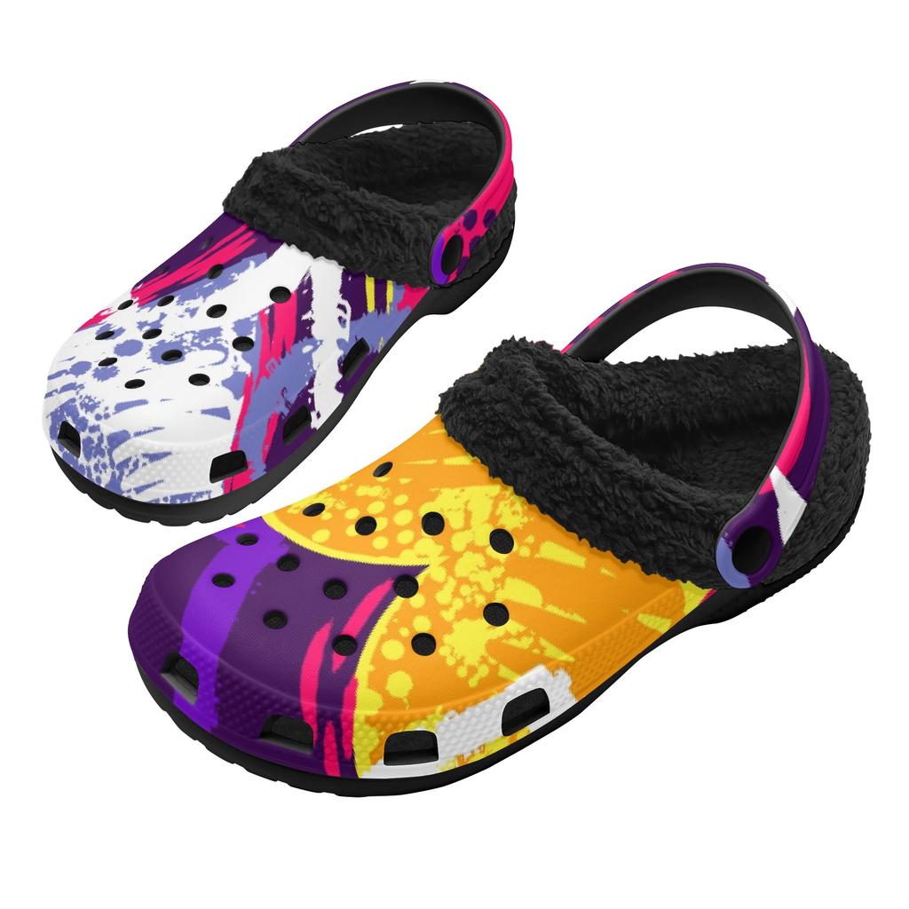 1 Paar Comfort Pluche Gevoerde EVA Klompen Voor Heren Dames Knusse Instappers Winter Warme Schoenen Lichtgewicht Voor Binnen Buiten Gebruik