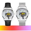Scribbled Puppy Cartoon Quartz Watch Pointer Display Leather Band for Children Junior High School Students Unisex Student Watch