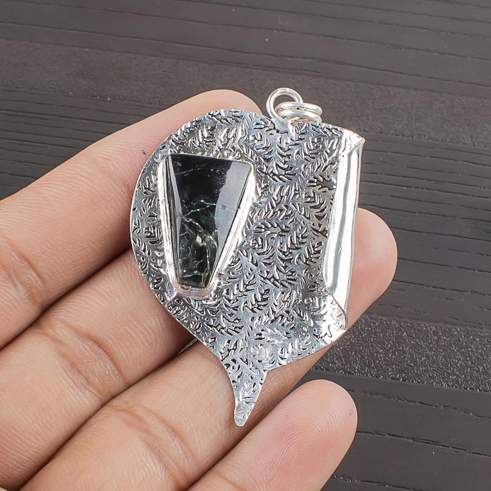 Natural Seraphinite Gemstone 925 Sterling Silver Jewelry Designer Pendant 2.09  AJP-2410