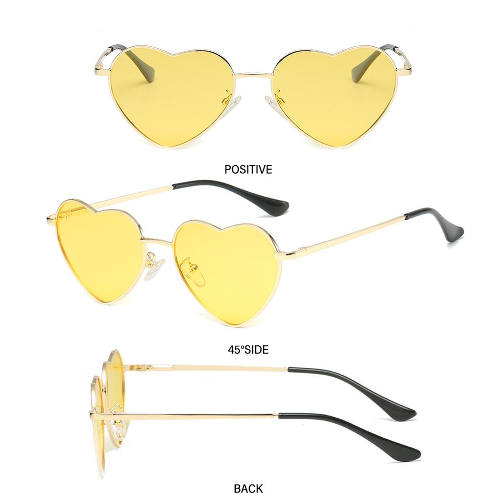 Vintage UV400 Protection Eyewear Polarized Glasses Heart-Shaped Glasses Women Heart Sunglasses