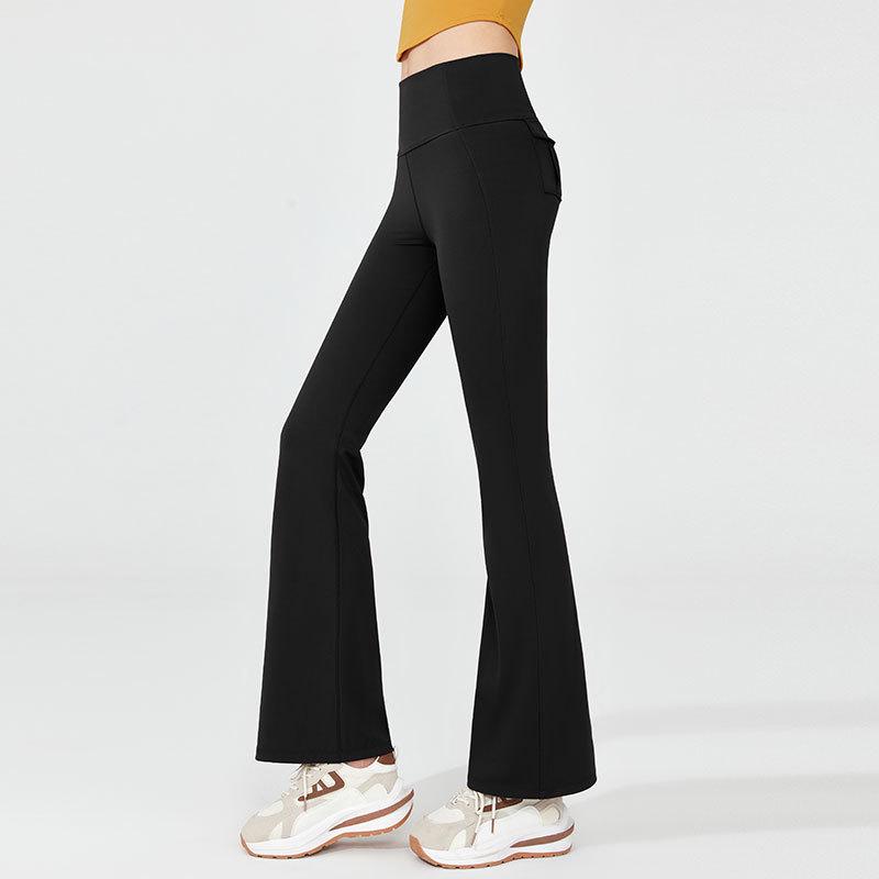 Women's 2024 High-End Yoga & Sports Set: Long Sleeve Top with Flare Pants for Running, Dance, Pilates, and Fitness