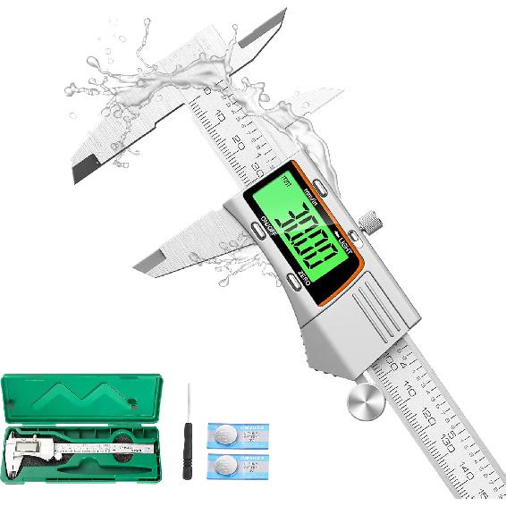 Digital Caliper 12 inch 300mm Micrometer Caliper All Stainless Steel Electronic Diameter Measuring Tool with Large LCD Screen for