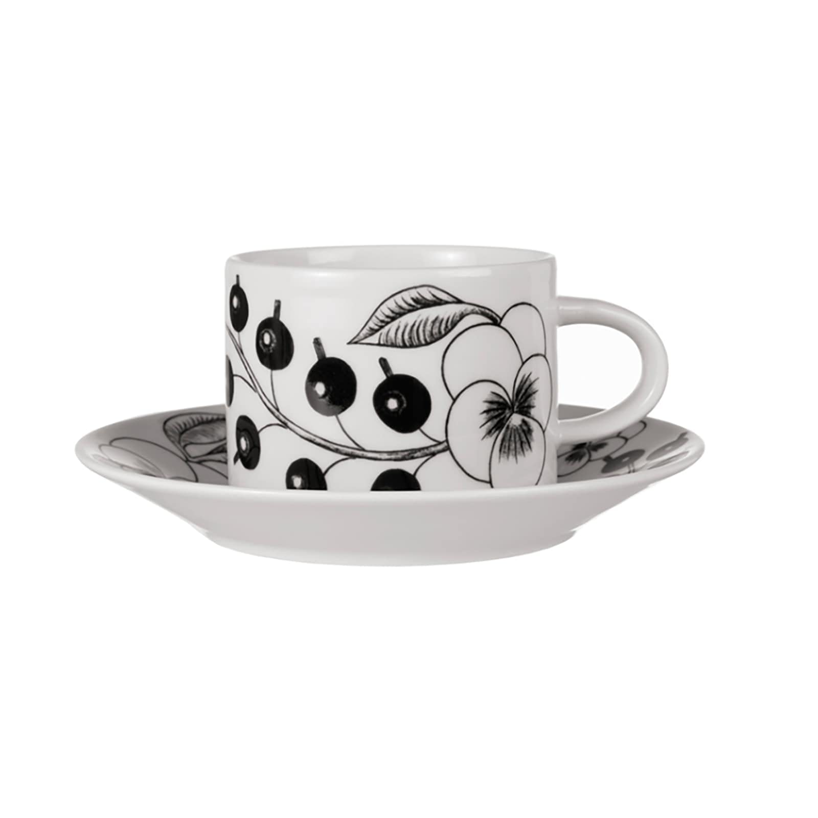 

ARABIA [Official Import] Arabia Paratiisi Teacup & Saucer, Black, 1054180