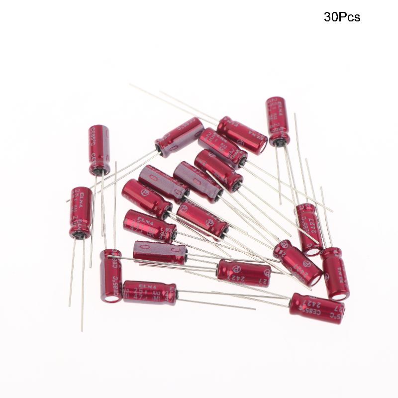 10/30/50Pcs Elna 25V47Uf Silmic Ii Series 5X11Mm Ce85°C Fever Audio Electrolytic Capacitor 25V47Uf Copper Pin Capacitors