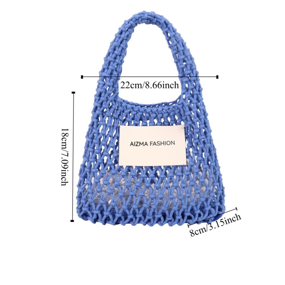 Leisure Beach Hollow Handbag Summer Woven Totes Bag Trendy Straw Crochet Bag Travel