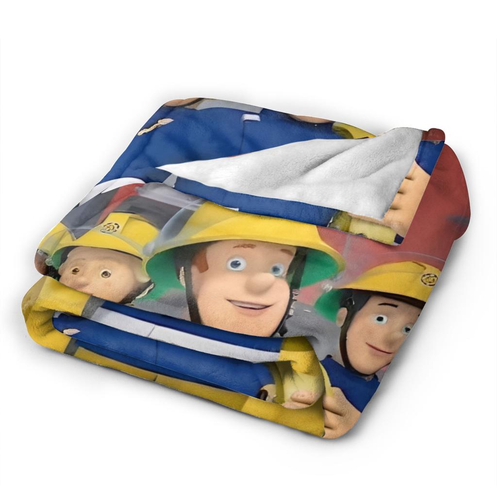 Warm BlanketKids Airplane Travel Firemans Sam Throw Blanket Flannel Bedspread For Home Decor Fluffy Sofa Bed Cover