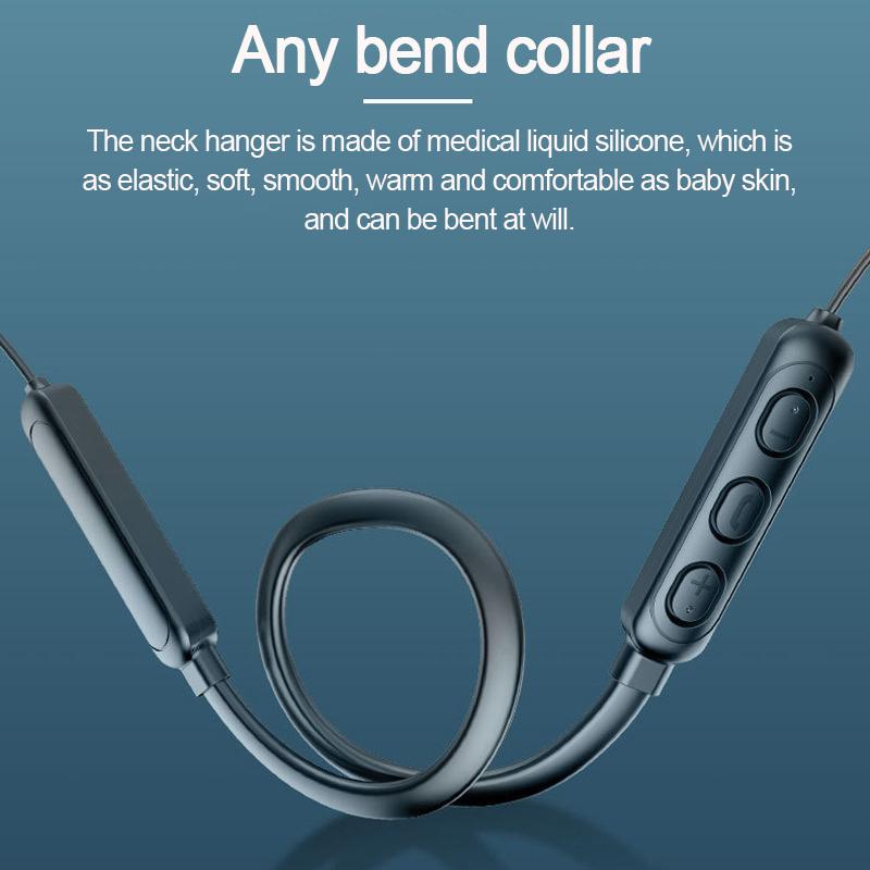 Skin Friendly Silicone Noise Reduction Semi In Ear For Sports And Running Neck Mounted Wireless Sports Bluetooth Earphones