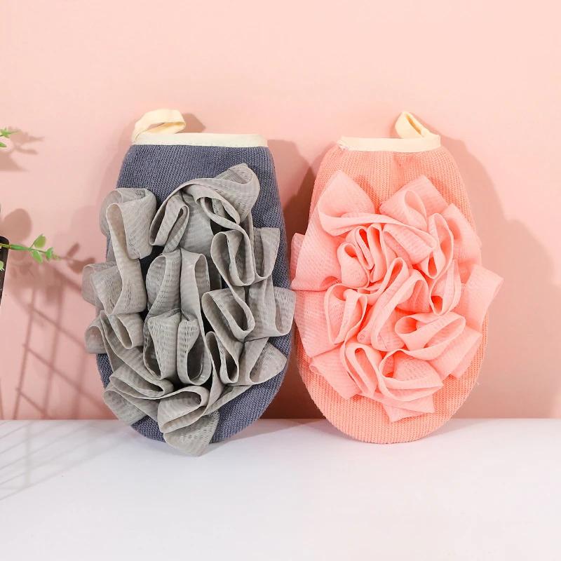 2 In 1 Bathroom Shower Ball Body Scrubber Bath Sponge Towel Bathroom Tool Exfoliating Gloves Body Cleaning Bath Flower