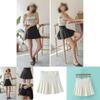 Trendy Women's Girls High Waist Pleated Tennis Skirt With Safety Pants For Daily Wear
