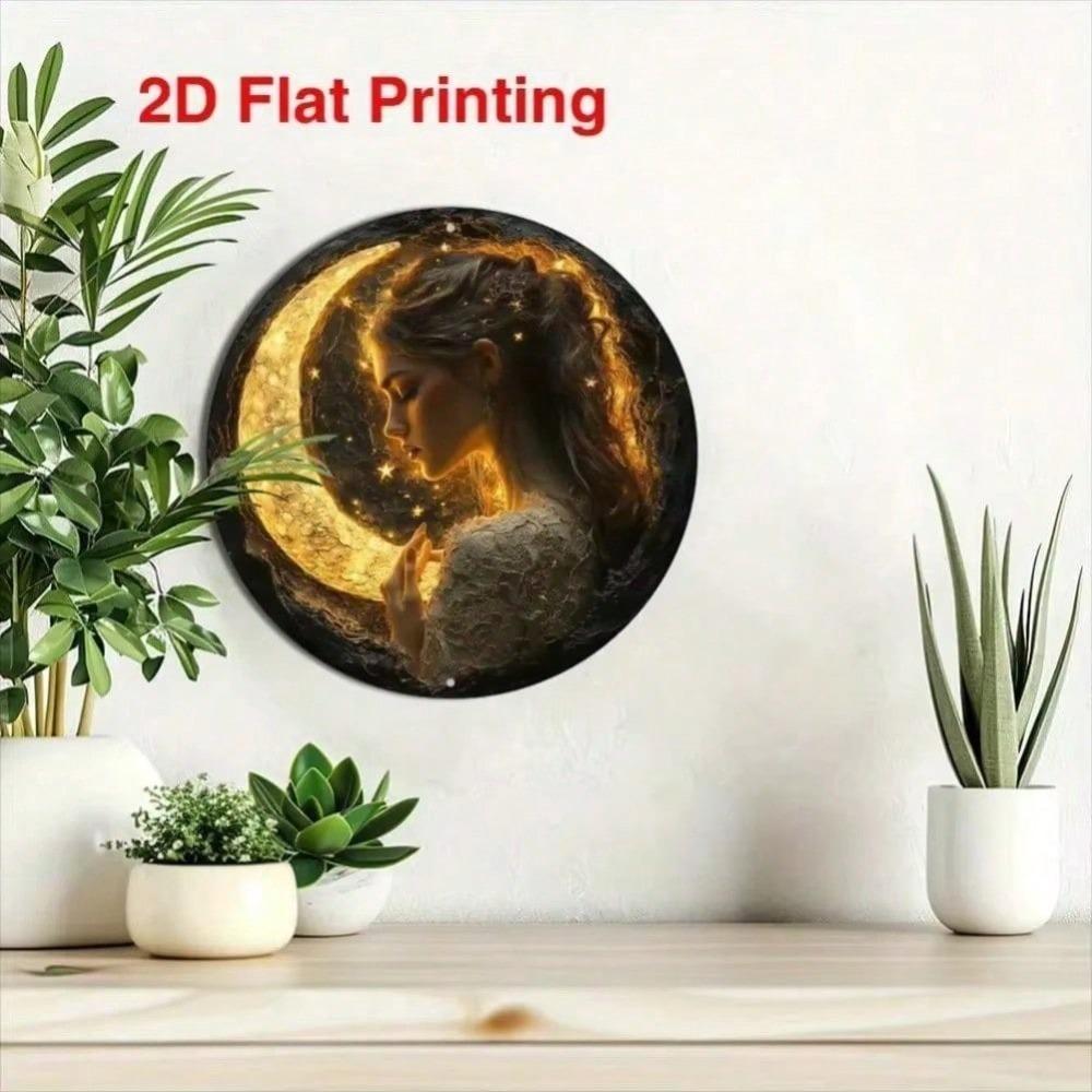 Moon Goddess Metal Wall Art For Courtyard Living Room Office Farmhouse Decor Spring Gift