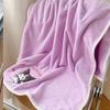 Cartoon Embroidered Coral Fleece Towel Set - Super Absorbent & No Shedding
