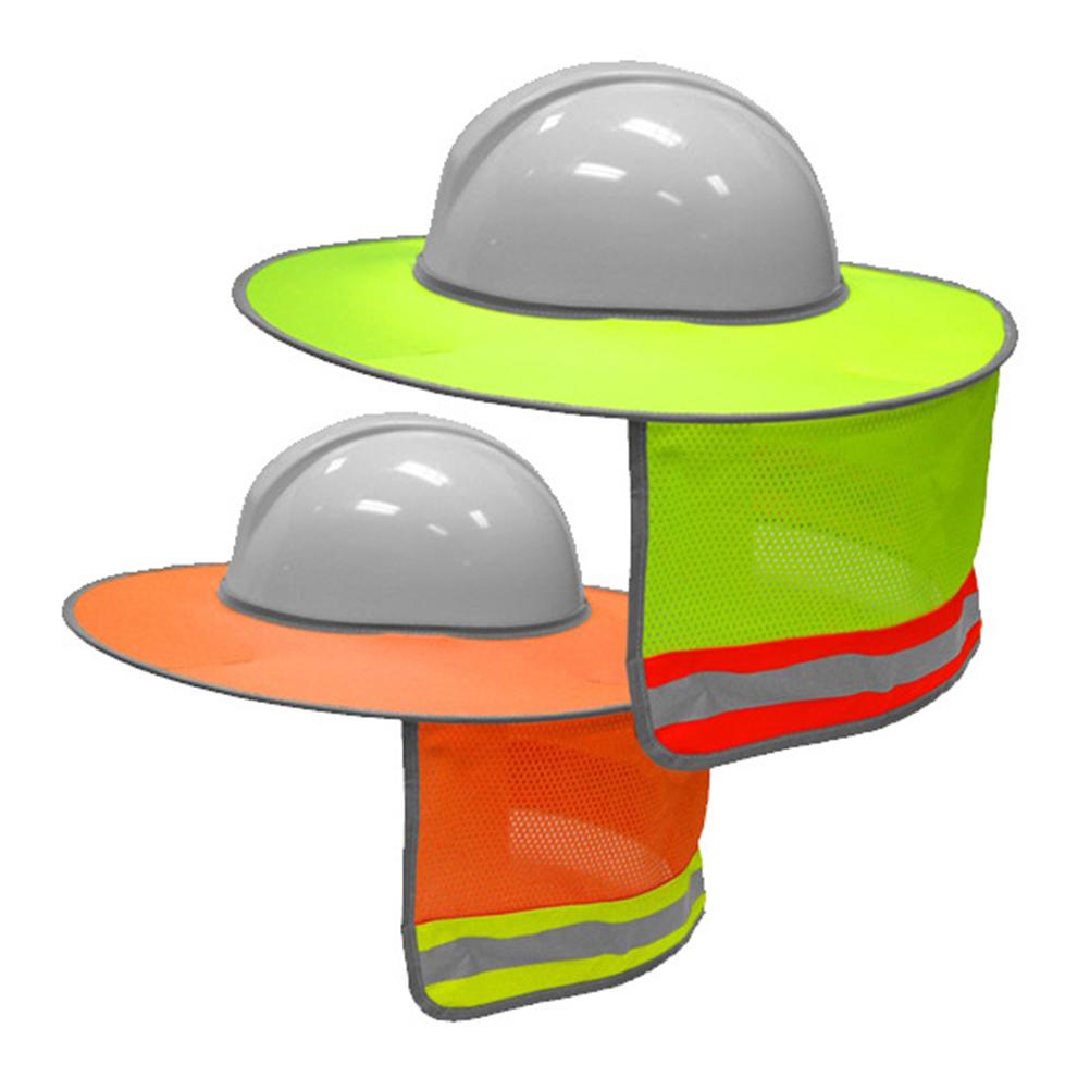 2Pcs Hard Hat Sun Shield Full Brim Mesh Neck Sunshade Hardhats High Visibility Reflective Hardhats