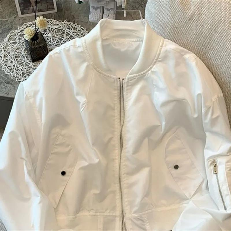 Ladies Fashion Bat Sleeves Coat Spring Autumn Zipper Short Jacket Retro Women Solid Color Outwear