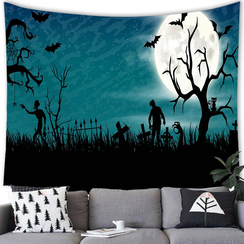 

Домашний декор Хэллоуин гобелен настенный гобелен летучая мышь тыква счастливый Хэллоуин гобелен настенный фон для вечеринки 230X180 см Tapiz 100X75CM
