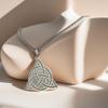A Stylish and Simple Celtic Knot Pattern Five-pointed Star Triple Moon Necklace Stainless Steel Necklace for Men and Women