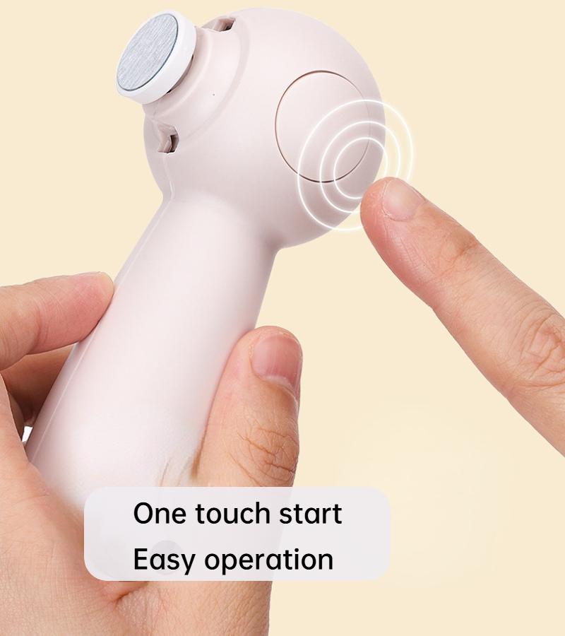 2-in-1 Bird Electric Nail File 6 Replaceable Grinding Pads Hidden Nail Clipper 360° Soft Light USB charge Quiet Nail Trimme