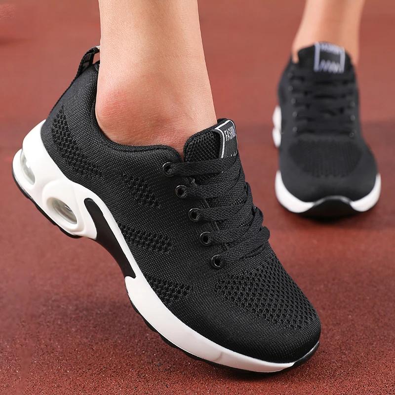 

2025 Women Breathable and Fashionable Gym Casual Lightweight Walking Plus Size Shoes Zapatillas Hombre High-quality Women Shoes 36 чорний