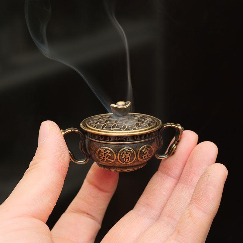 Vintage Incense Burner Mini Incense Burner Treasure Pot Sandalwood Incense Burner Home Decoration Ornament Ornament