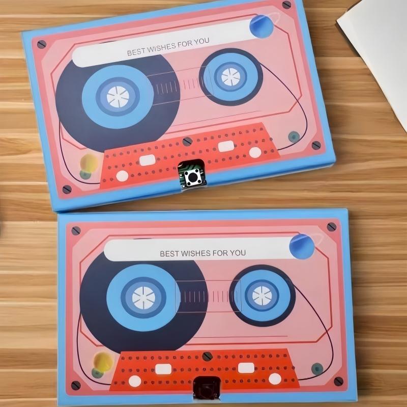 

1pc greeting card voice recording greeting card birthday gift for meaningful confession audio tape voice recording card back
