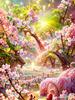 Full Drills Diamond Painting Dream Pink Garden Landscape Cross stitch Diamond Embroidery DIY Artist Living Wall Decoration