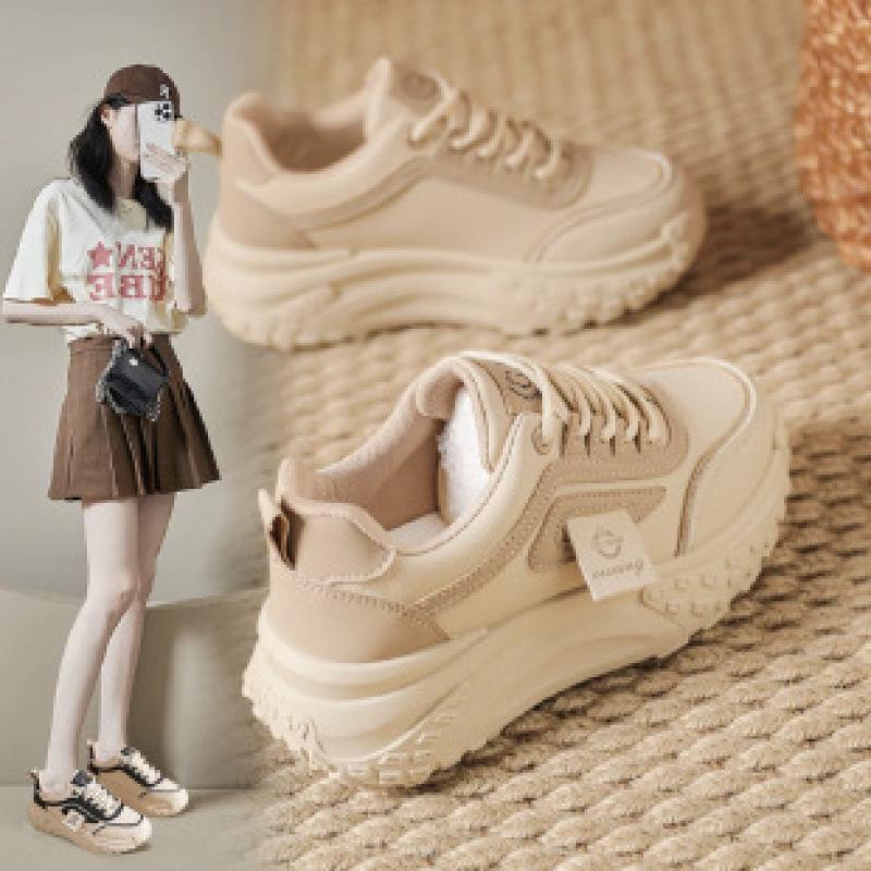 Fashion design muffin thick sole heightening old shoes ins Hong Kong style niche casual shoes children's spring high value