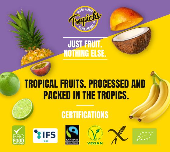 Tropicks Dried pineapple roll, 27 g