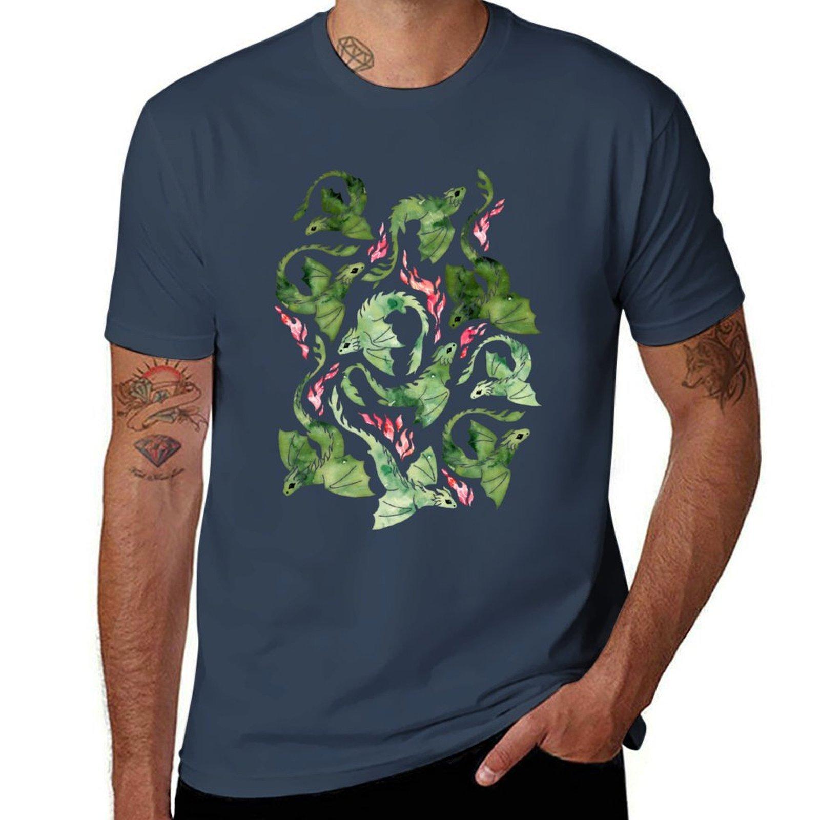 Dragon fire green TShirt Work Casual Loose Fit TShirt S