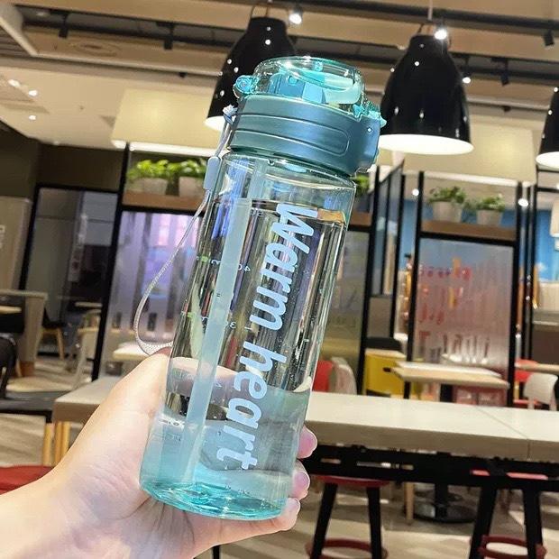 Water bottle Large capacity sports drinking cup Boys and students Plastic high temperature fitness kettle Portable straws Cup bottle