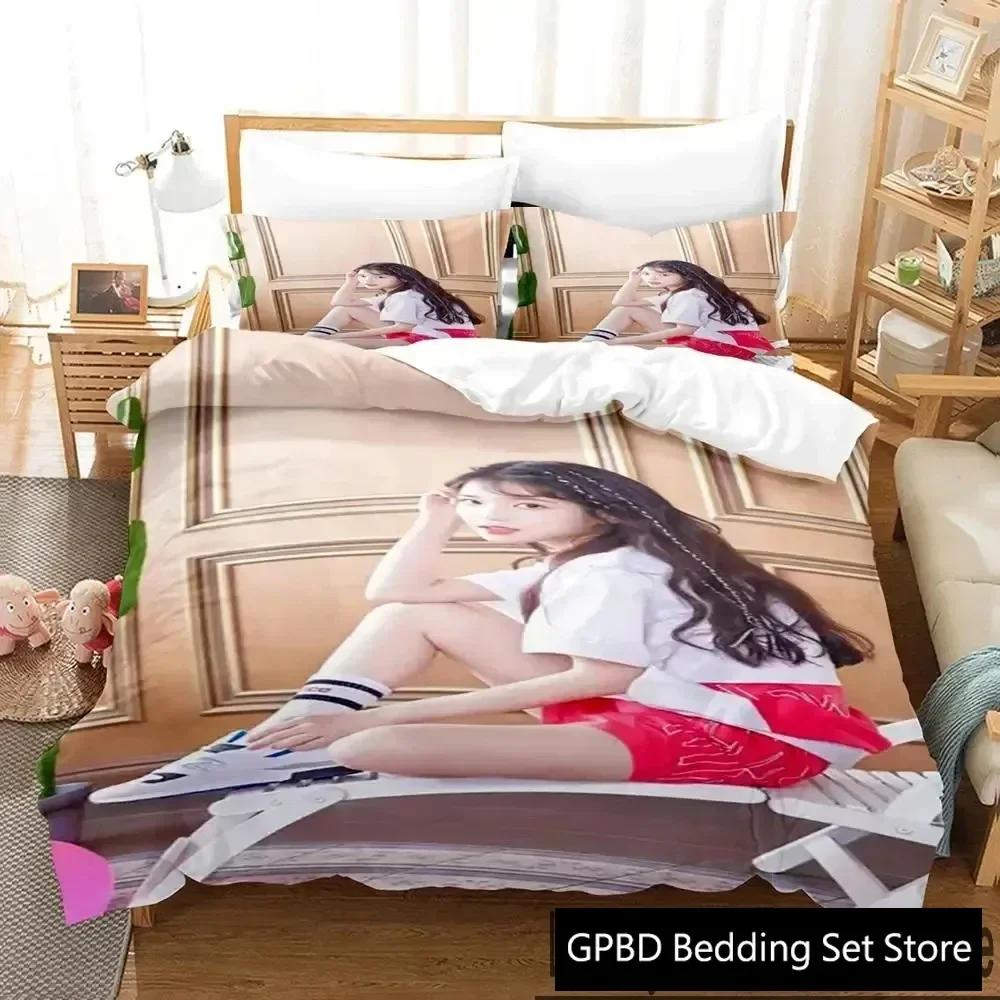 3D Print Singer IU I Ji Eun Beding Set Bedrom Soft Modern Bedspreads Comefortable Children Kids Soft Duvet Cover Comfortable Quilt Cover And Pilowcase