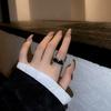 Zircon Black Sophisticated Ring For Women Unique Adjustable Style Geometric