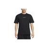 Solid Color Pullover Letter Print Short Sleeve T-Shirt Men Tops Black FJ2138-010